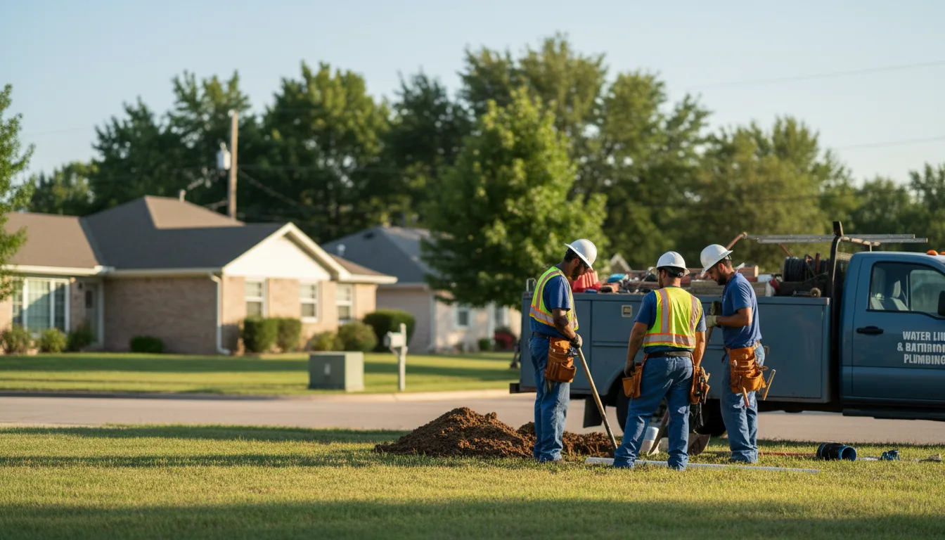 Residential water line and bathroom plumbing service in Brunsville, IA